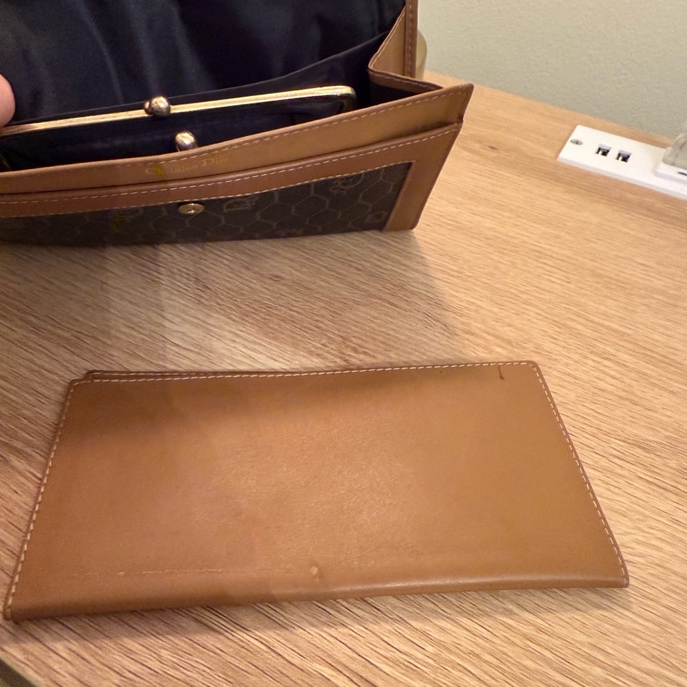 🤎🖤RARE🖤🤎 Dior Black x Brown Monogram Trotter Honeycomb Flap Wallet - Picture 10 of 13